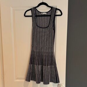 Zara Striped navy and White Sleeveless Dress